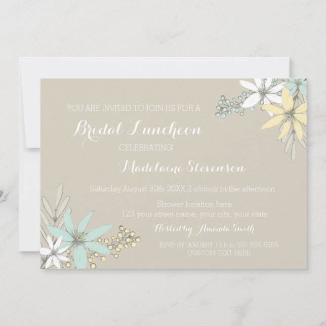 Invitations nuptiales rustiques florales de (Dos)