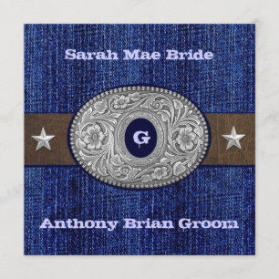 Invitations occidentales de mariage - 5,25" x