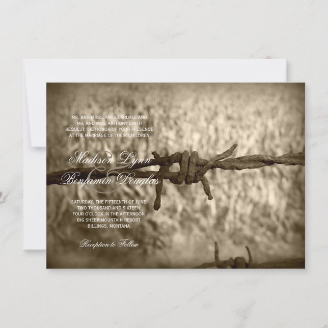 Invitations occidentales de mariage de pays de (Devant)
