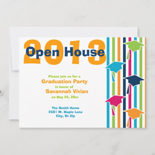 Invitations Open House de la fête de graduation (Devant)