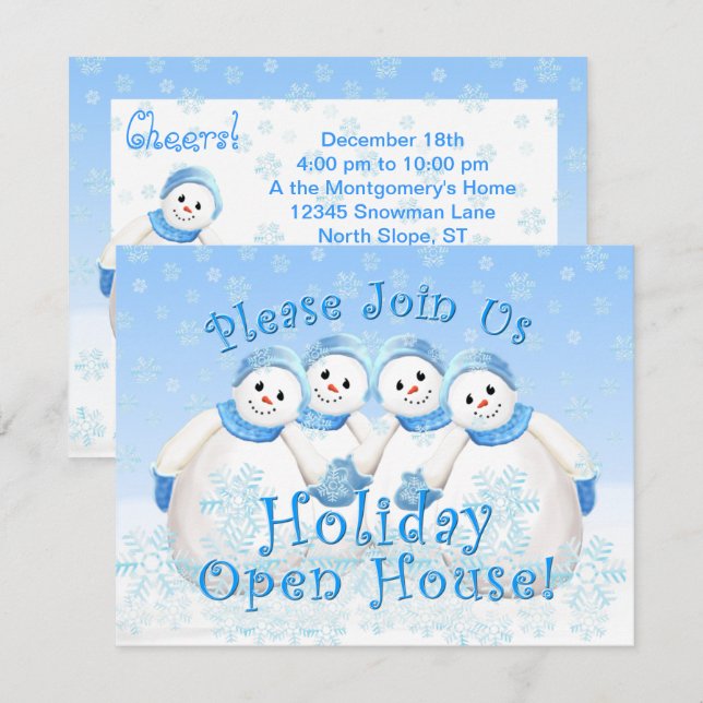 Invitations Open House de Snow Girls (Devant / Derrière)