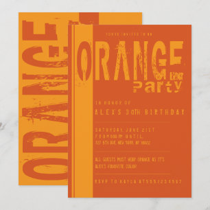 Invitations Orange Anniversaire