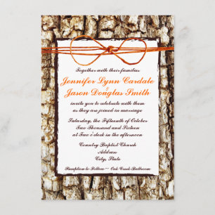 Invitations oranges de mariage d'arc de Camo de