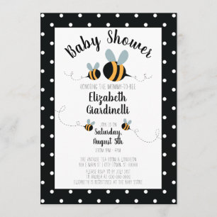 Invitations orientées de baby shower d'abeille -