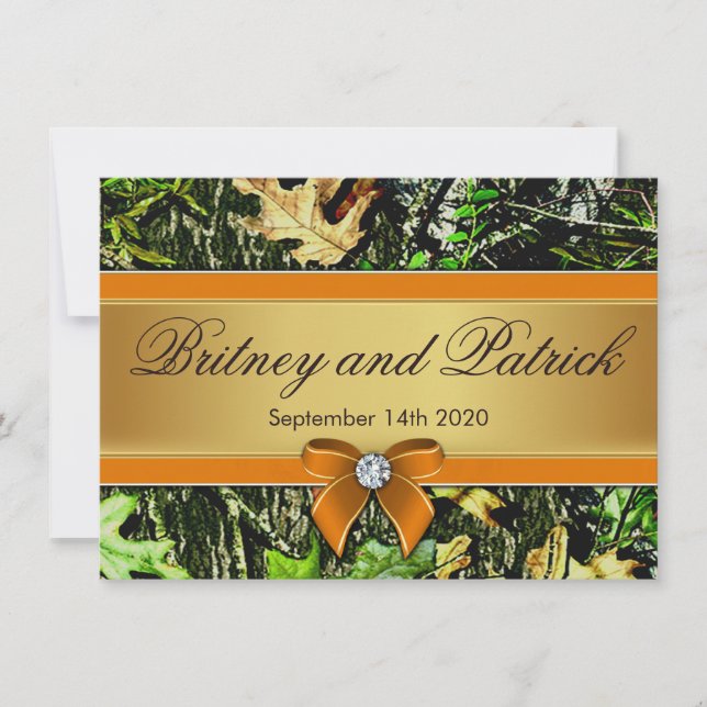 Invitations orientées de mariage de Camo de chasse (Devant)