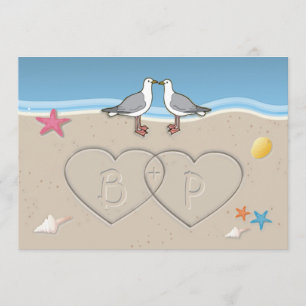 Invitations orientées de mariage de plage