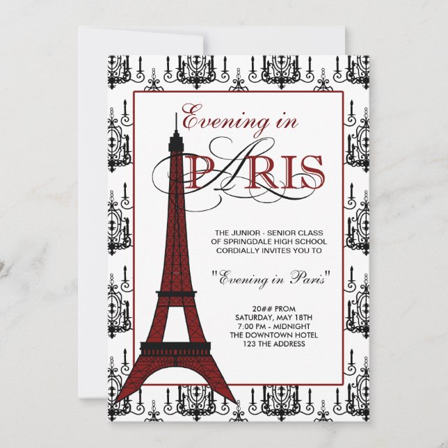 Invitations Paris Prom (Devant)