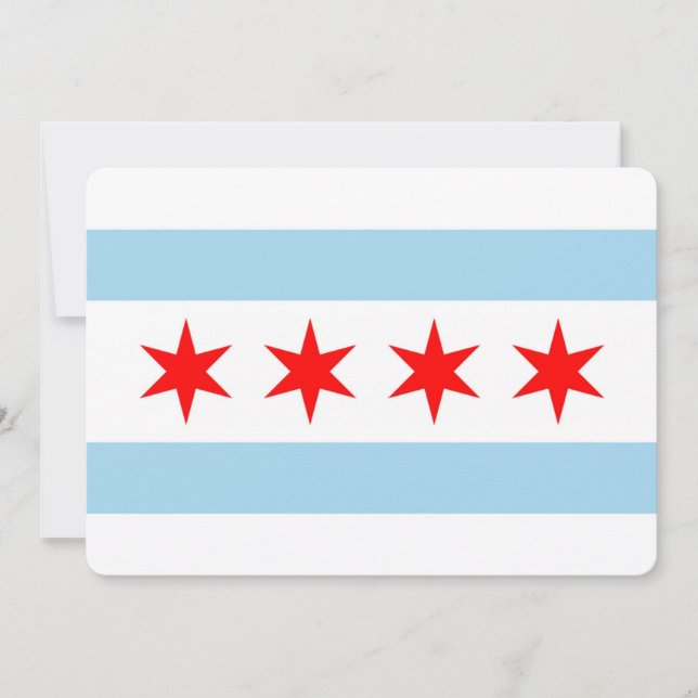 Invitations patriotiques avec Drapeau de Chicago (Devant)