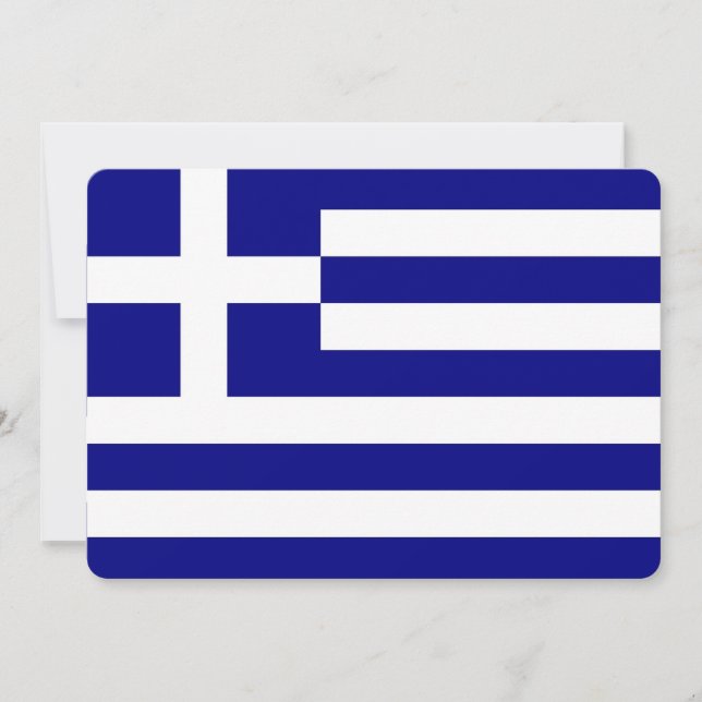 Invitations patriotiques avec drapeau grec (Devant)