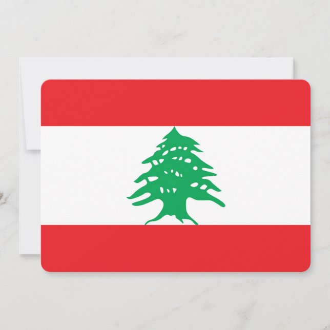 Invitations patriotiques avec drapeau libanais (Devant)