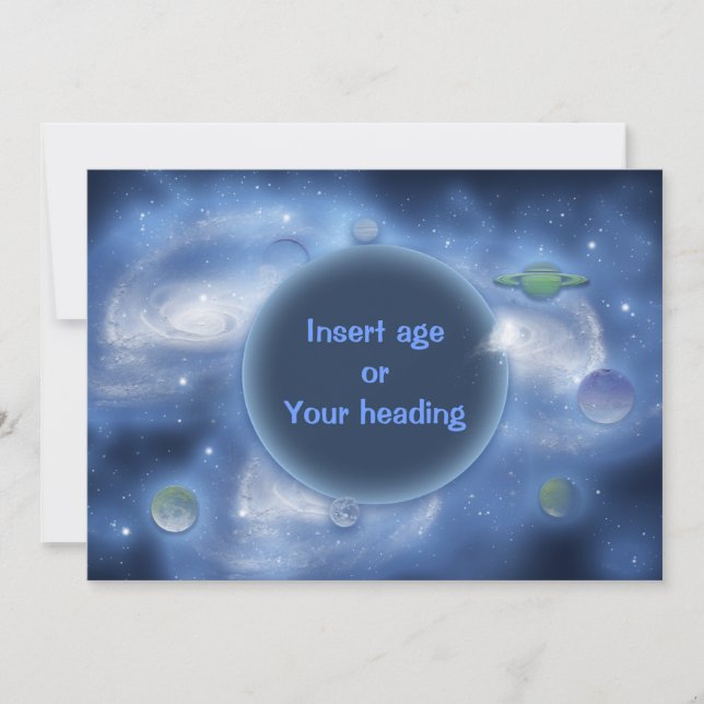 Invitations - personnalisables, espace (Devant)