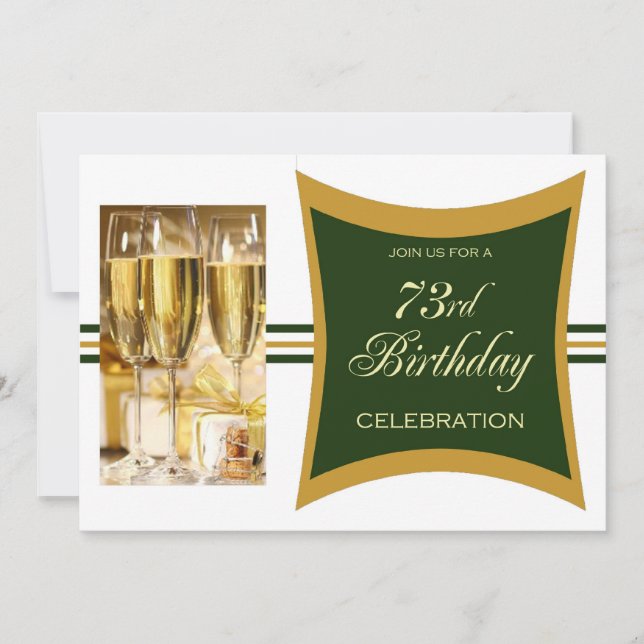 Invitations personnalisées à la 73e fête d'anniver (Devant)