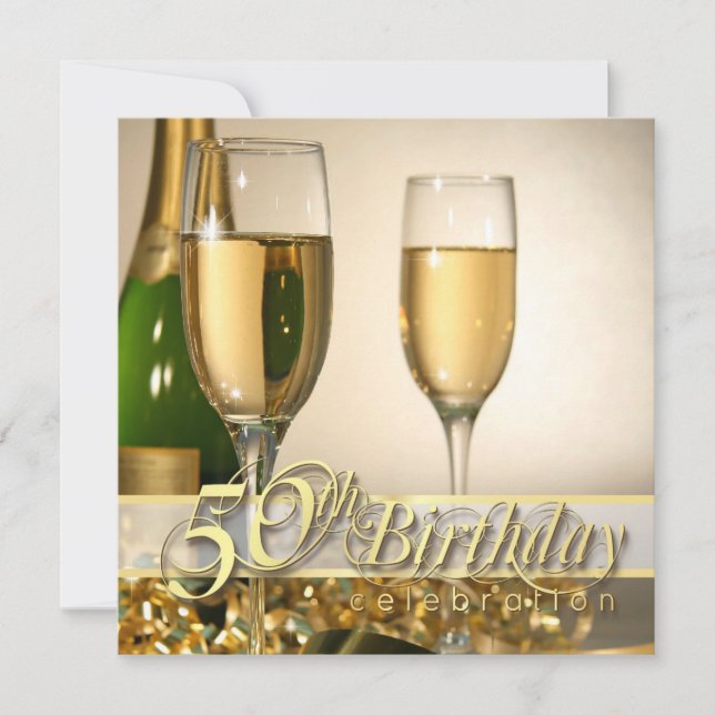 Invitations personnalisées à la fête du 50e annive (Devant)
