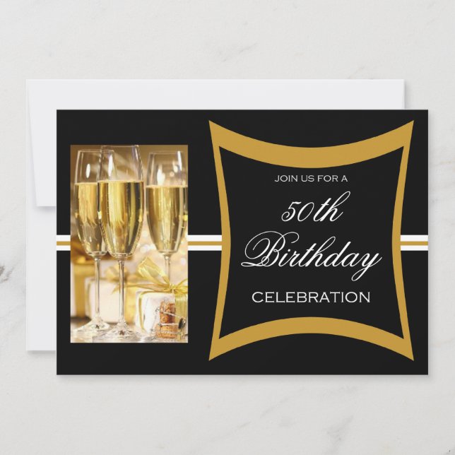 Invitations personnalisées à la fête du 50e annive (Devant)