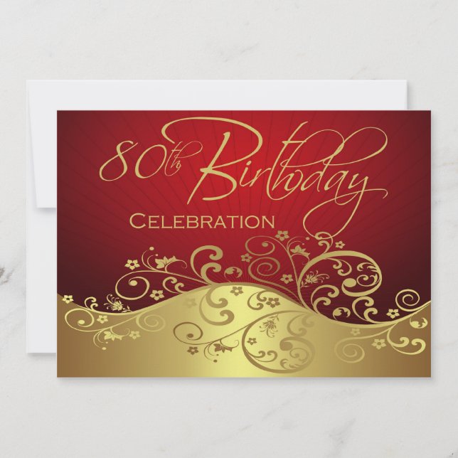 Invitations personnalisées à la fête du 80e annive (Devant)