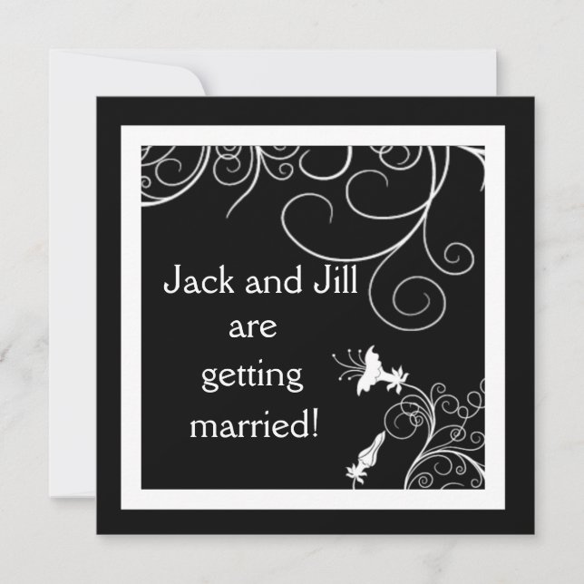 Invitations personnalisées B & W avec design Art D (Devant)