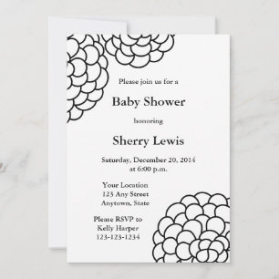 Invitations personnalisées Black & White Baby Show