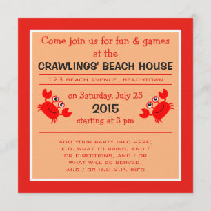 Invitations personnalisées de Happy Crab