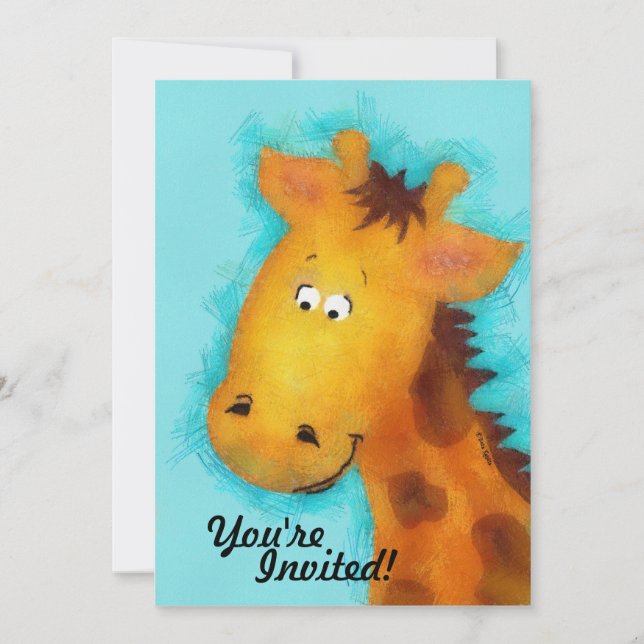 Invitations personnalisées de la Giraffe Party (Devant)