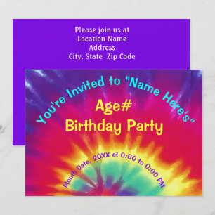 Invitations personnalisées de teinture à tarte, An