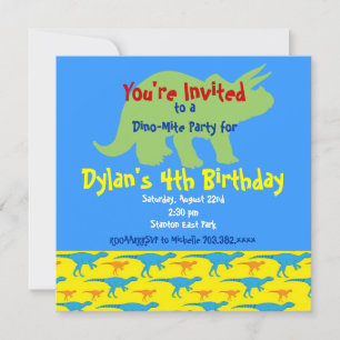 Invitations personnalisées Dinosaures Anniversaire