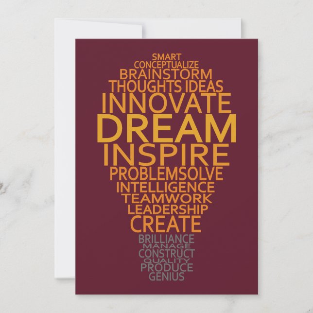 Invitations personnalisées Inspiration Light Bulb (Devant)