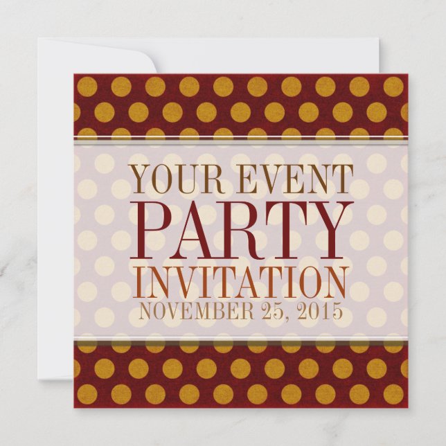 Invitations personnalisées Pois rustiques (Devant)