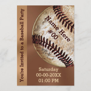 Invitations personnalisées Vintages de baseball