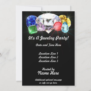 Invitations personnalisés de la fête des bijoux