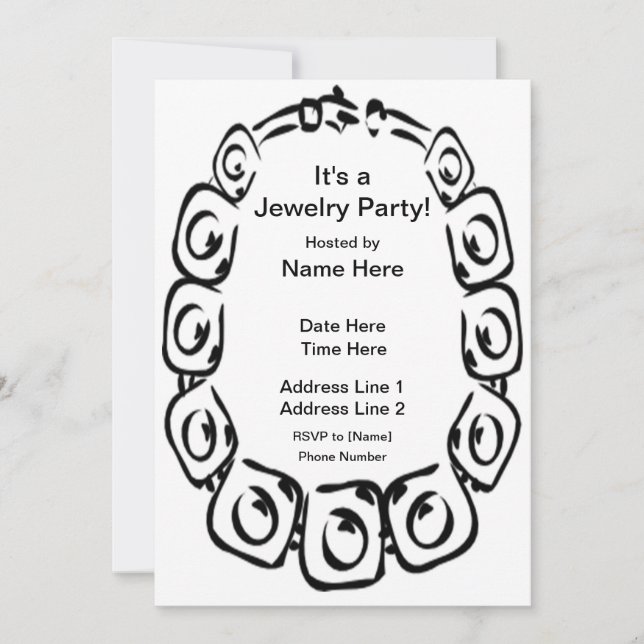 Invitations personnalisés de la fête des bijoux (Devant)