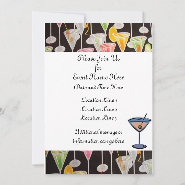 Invitations personnalisés Martini (Devant)