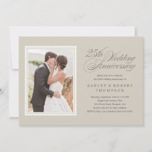 Invitations photo classiques du 25e anniversaire