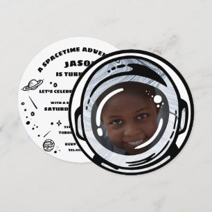 Invitations photo d'anniversaire de l'astronaute s