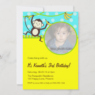 Invitations photo de singe