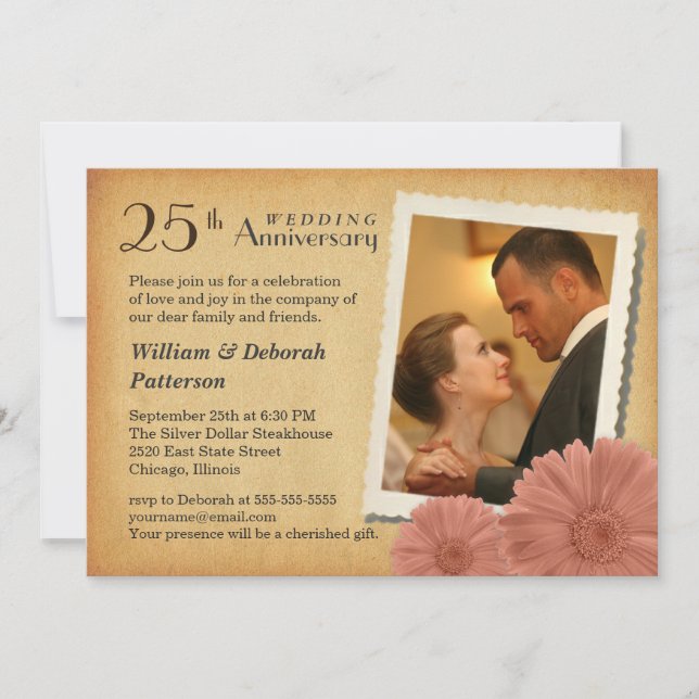 Invitations photo du 25e anniversaire de la margue (Devant)