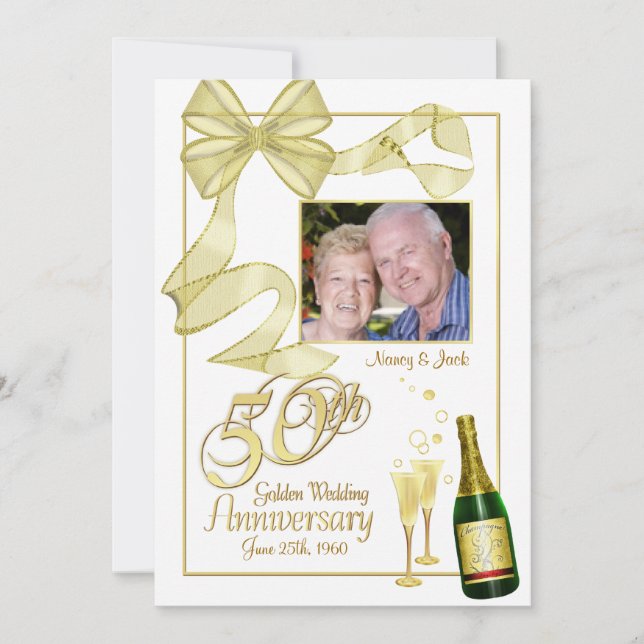 Invitations photo du parti du 50e anniversaire - N (Devant)