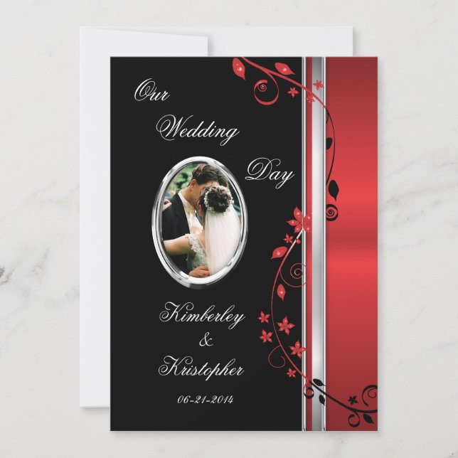 Invitations photo Mariages de la floraison noire e (Devant)