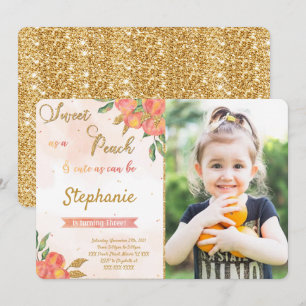 Invitations photo Peach Birthday