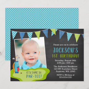 Invitations photo pour l'anniversaire du Boy Golf