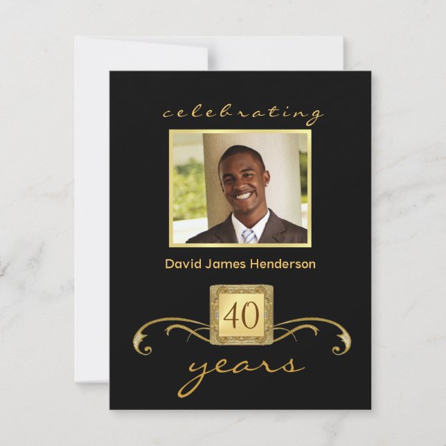 Invitations photo pour le 40e anniversaire de la f (Devant)