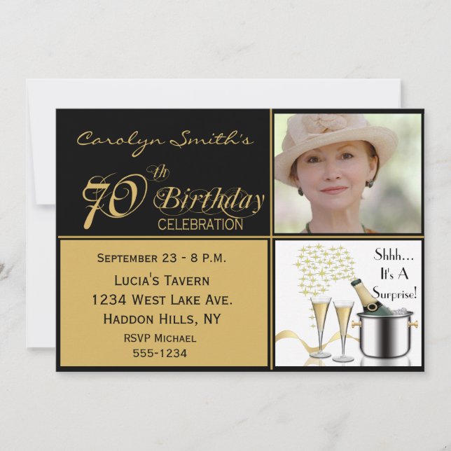 Invitations photo pour le 70e anniversaire de Surp (Devant)