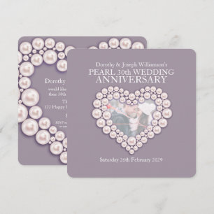 Invitations photo pour les 30 ans de mariage perle