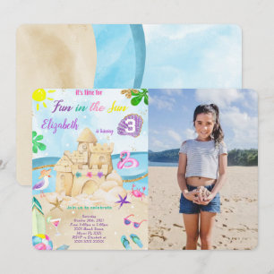 Invitations photos d'anniversaire de plage