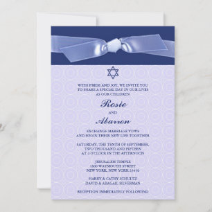 Invitations plates du Mariage juif du ruban