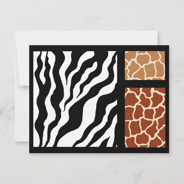 Invitations posters de animaux (Devant)