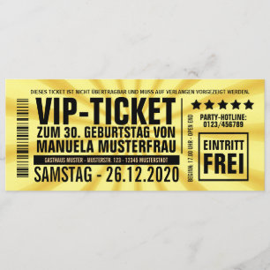 Invitations pour 30 ans (“VIP”)