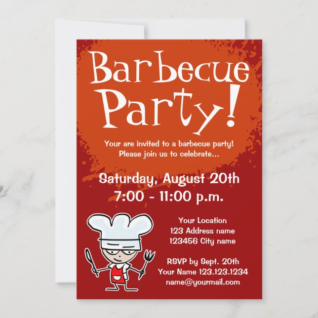 Invitations pour barbecue| invitations barbecue (Devant)
