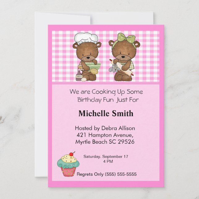 Invitations pour enfants Chefs Anniversaire (Devant)
