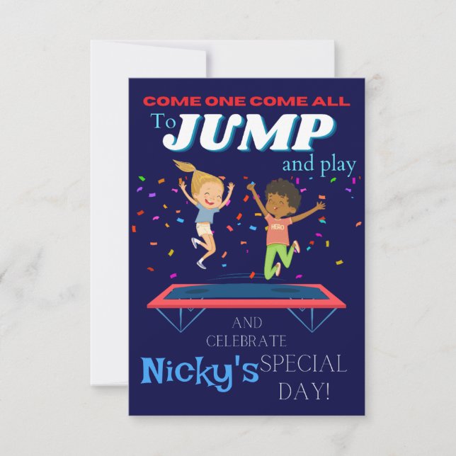 Invitations pour enfants Jump Trampoline Park Anni (Devant)