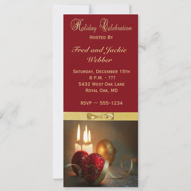 Invitations pour fêtes de Noël ou de Noël (Devant)